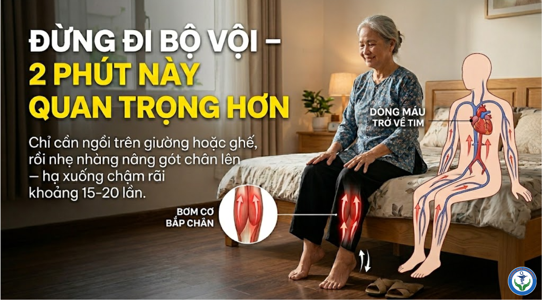 ĐỪNG ĐI BỘ NGAY SAU KHI THỨC DẬY – 2 PHÚT NHỎ GIÚP BẢO VỆ TUẦN HOÀN VÀ TRÁNH CHÓNG MẶT